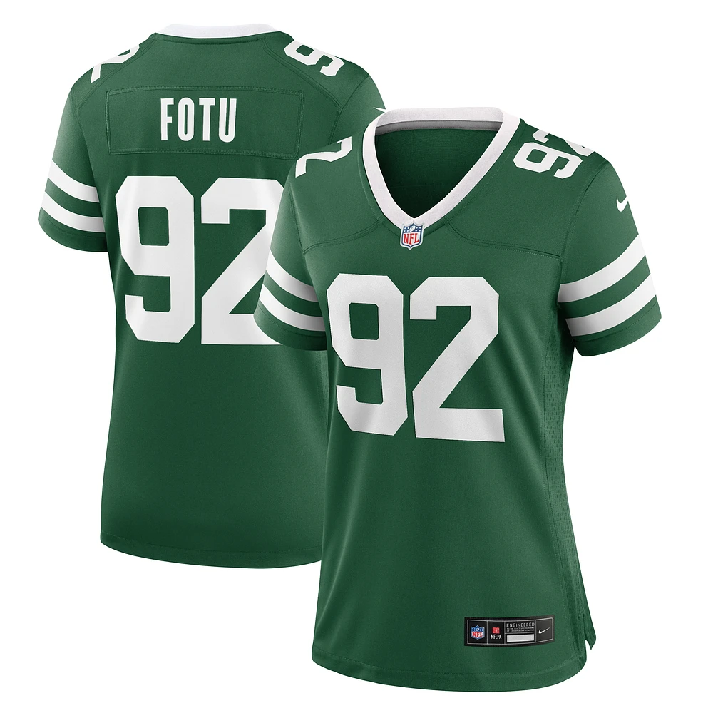 Women's Nike Leki Fotu Legacy Green New York Jets Team Game Jersey