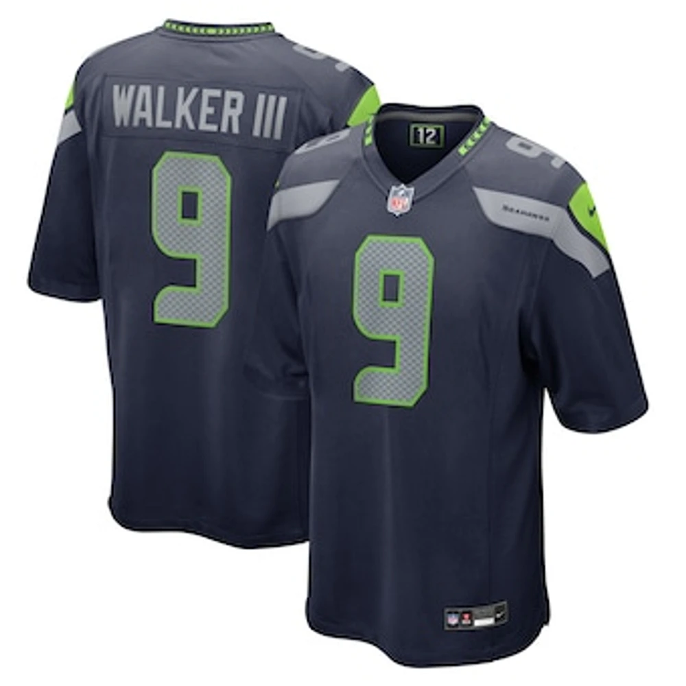 Men's Nike Kenneth Walker III  College Navy Seattle Seahawks Team Game Jersey