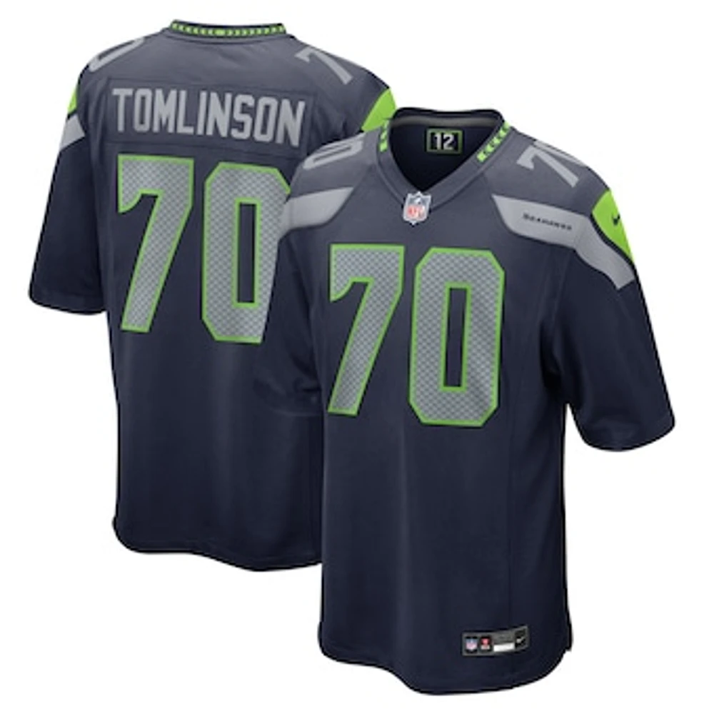 Men's Nike Laken Tomlinson  College Navy Seattle Seahawks Game Jersey