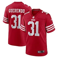 Men's Nike Isaac Guerendo  Scarlet San Francisco 49ers Game Jersey