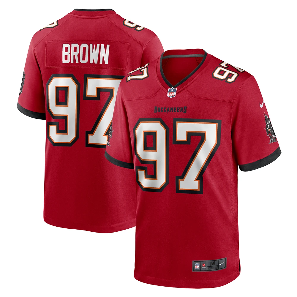 Men's Nike Earnest Brown IV  Red Tampa Bay Buccaneers Game Jersey