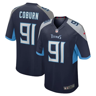 Men's Nike Keondre Coburn  Navy Tennessee Titans Game Jersey