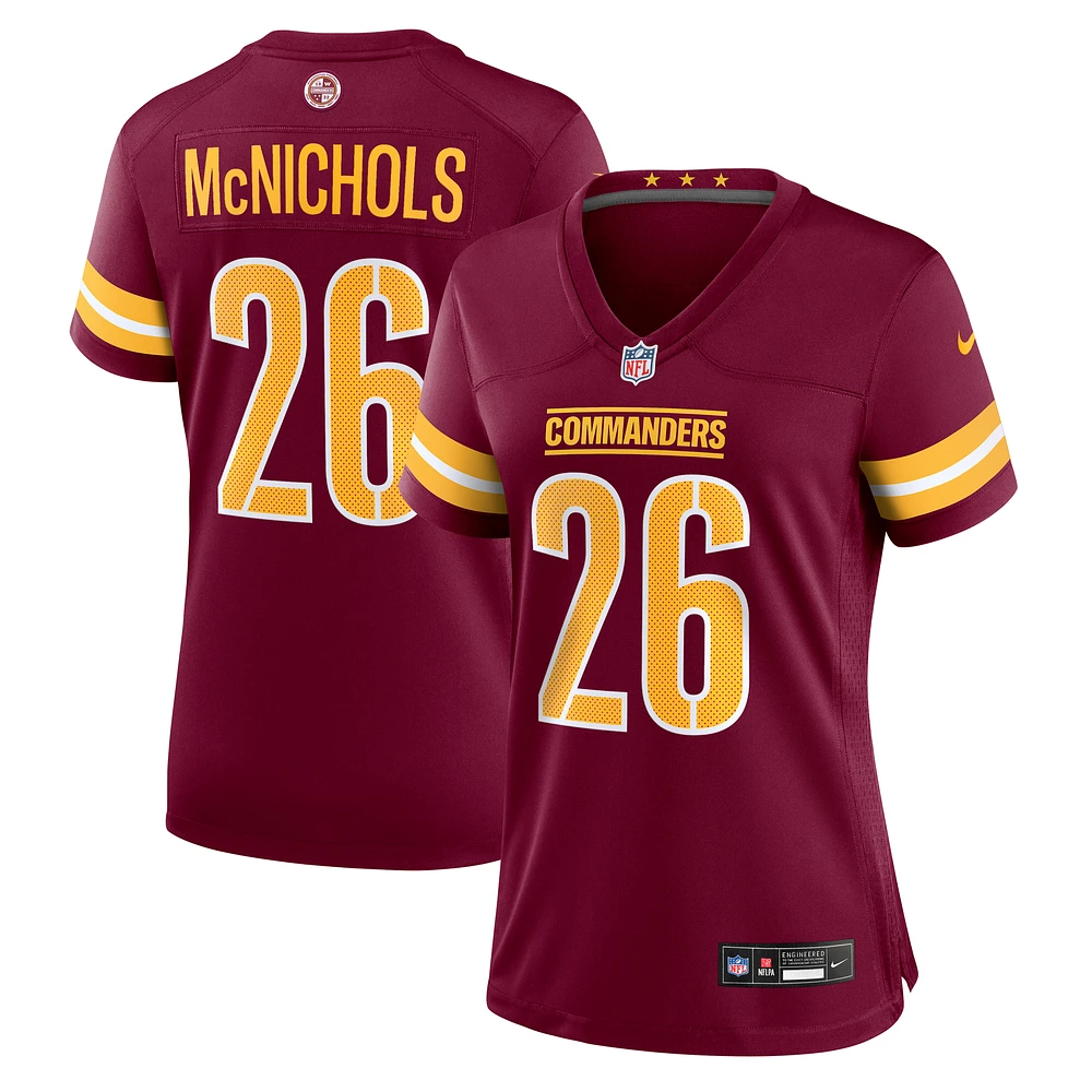 Women's Nike Jeremy McNichols  Burgundy Washington Commanders Game Jersey