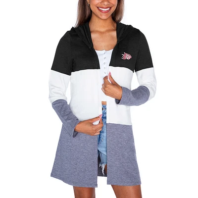 Women's Gameday Couture  Black Cal State Chico Wildcats Colorblock Hooded Cardigan