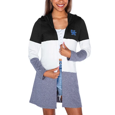Women's Gameday Couture  Black Kentucky Wildcats Colorblock Hooded Cardigan
