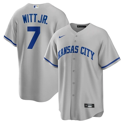 Men's Nike Bobby Witt Jr. Gray Kansas City Royals Road Replica Jersey
