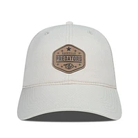 Men's Levelwear  Cream Nashville Predators Faux Leather Patch Unstructured Adjustable Hat