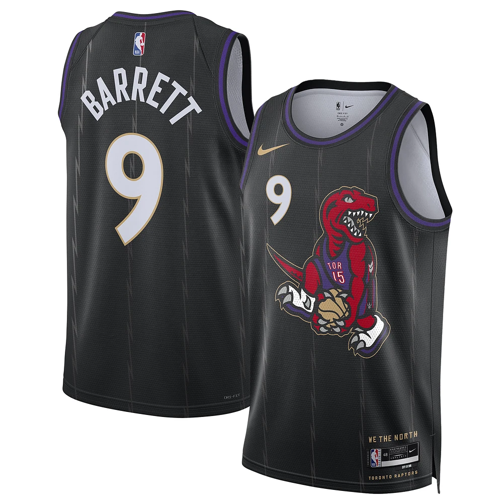Unisex Nike RJ Barrett Black Toronto Raptors 2024/25 Swingman Player Jersey - City Edition
