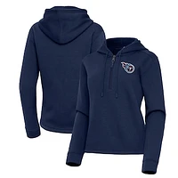 Women's Antigua  Navy Tennessee Titans Contemporary Quarter-Zip Hoodie