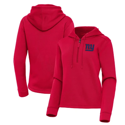 Women's Antigua New York Giants Contemporary Quarter-Zip Hoodie