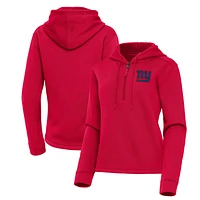 Women's Antigua New York Giants Contemporary Quarter-Zip Hoodie