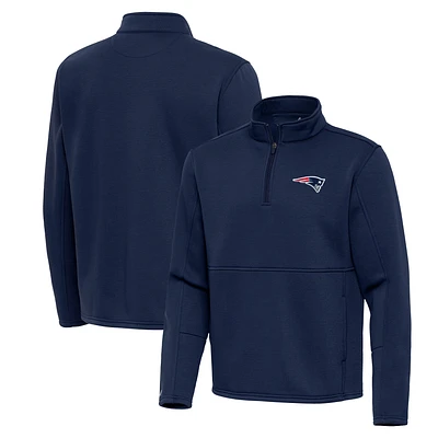 Men's Antigua Navy New England Patriots Twist Quarter-Zip Pullover Jacket