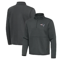 Men's Antigua Pewter New England Patriots Twist Quarter-Zip Pullover Jacket