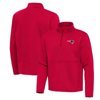 Men's Antigua Red New England Patriots Twist Quarter-Zip Pullover Jacket