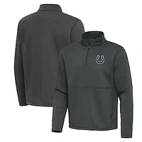 Men's Antigua Pewter Indianapolis Colts Twist Quarter-Zip Pullover Jacket