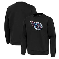 Men's Antigua Black Tennessee Titans Relevant Lightweight Pullover Sweatshirt