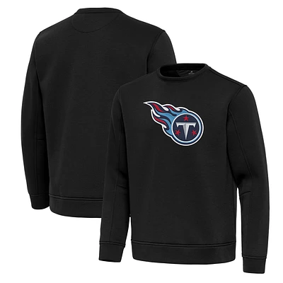 Men's Antigua Black Tennessee Titans Relevant Lightweight Pullover Sweatshirt