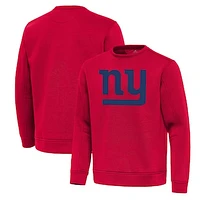 Men's Antigua Red New York Giants Relevant Lightweight Pullover Sweatshirt