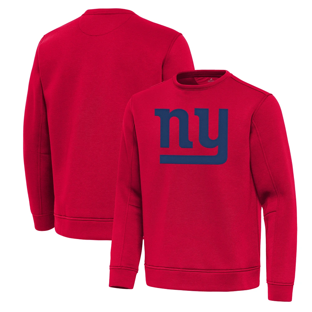 Men's Antigua Red New York Giants Relevant Lightweight Pullover Sweatshirt