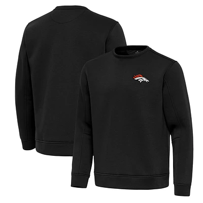 Men's Antigua Black Denver Broncos Relevant Lightweight Pullover Sweatshirt