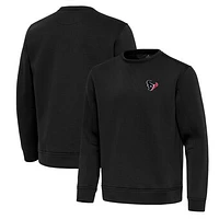 Men's Antigua Black Houston Texans Relevant Lightweight Pullover Sweatshirt