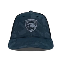 Men's Levelwear Black Florida Panthers Clash Nightfall Blackout Patch Structured Mesh Flex Hat