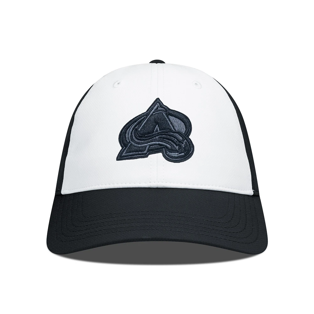 Men's Levelwear Black/White Colorado Avalanche Endure Nightfall Blackout Patch Unstructured Flex Hat