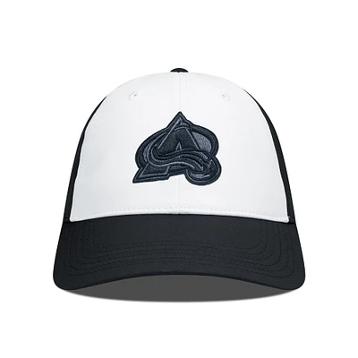 Men's Levelwear Black/White Colorado Avalanche Endure Nightfall Blackout Patch Unstructured Flex Hat
