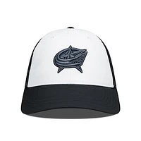 Men's Levelwear Black/White Columbus Blue Jackets Endure Nightfall Blackout Patch Unstructured Flex Hat