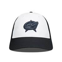 Men's Levelwear Black/White Columbus Blue Jackets Endure Nightfall Blackout Patch Unstructured Flex Hat