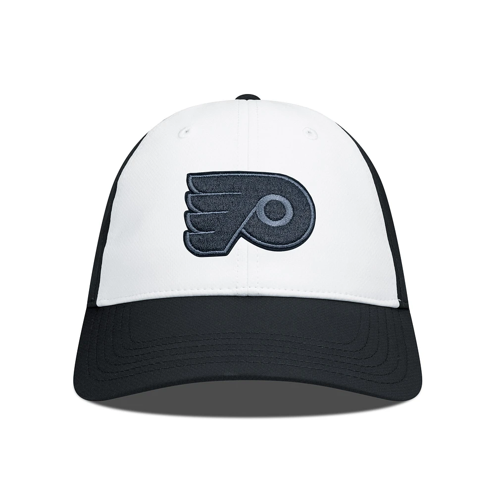 Men's Levelwear Black/White Philadelphia Flyers Endure Nightfall Blackout Patch Unstructured Flex Hat