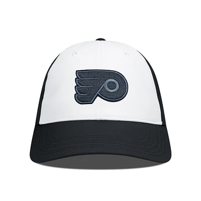 Men's Levelwear Black/White Philadelphia Flyers Endure Nightfall Blackout Patch Unstructured Flex Hat