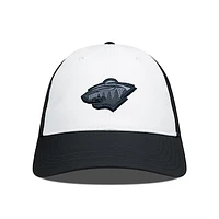 Men's Levelwear Black/White Minnesota Wild Endure Nightfall Blackout Patch Unstructured Flex Hat