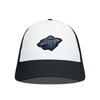 Men's Levelwear Black/White Minnesota Wild Endure Nightfall Blackout Patch Unstructured Flex Hat