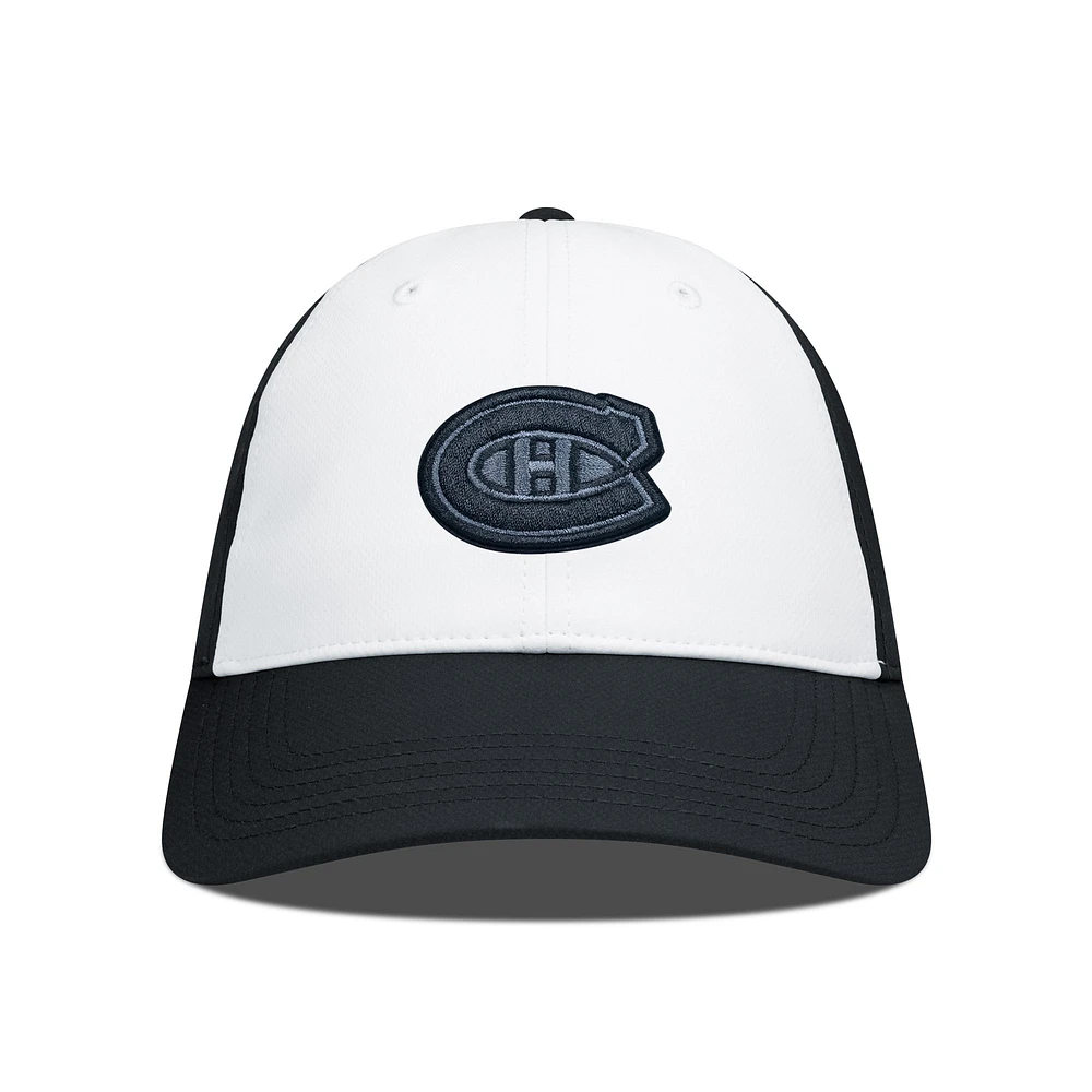 Men's Levelwear Black/White Montreal Canadiens Endure Nightfall Blackout Patch Unstructured Flex Hat