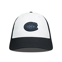 Men's Levelwear Black/White Montreal Canadiens Endure Nightfall Blackout Patch Unstructured Flex Hat