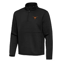 Men's Antigua Black Texas Longhorns Twist Quarter-Zip Pullover Jacket