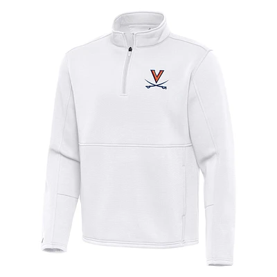 Men's Antigua White Virginia Cavaliers Twist Quarter-Zip Pullover Jacket