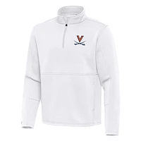 Men's Antigua White Virginia Cavaliers Twist Quarter-Zip Pullover Jacket