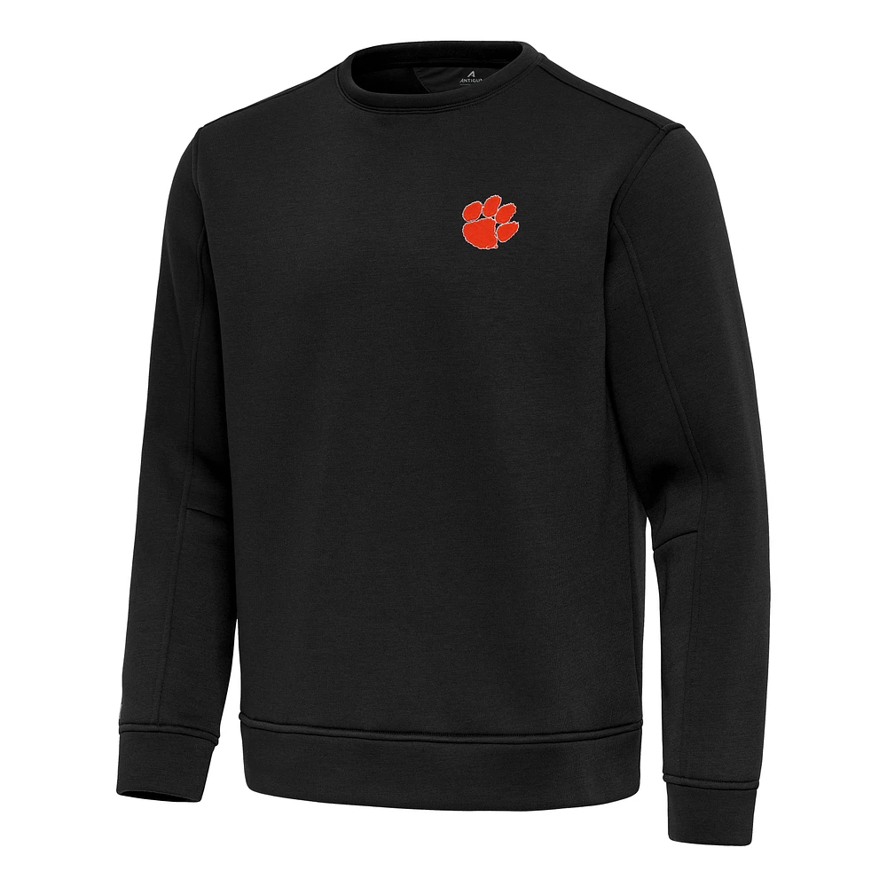 Men's Antigua Black Clemson Tigers Relevant Lightweight Pullover Sweatshirt