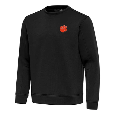 Men's Antigua Black Clemson Tigers Relevant Lightweight Pullover Sweatshirt