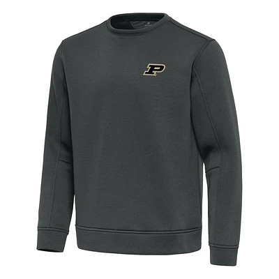 Men's Antigua Pewter Purdue Boilermakers Relevant Lightweight Pullover Sweatshirt