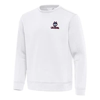 Men's Antigua White UConn Huskies Relevant Lightweight Pullover Sweatshirt
