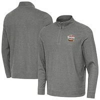 Men's Antigua Heather Black 2025 NHL Winter Classic Wrigley Field Subtle Quarter-Zip Sweatshirt