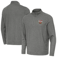 Men's Antigua Heather Black 2025 NHL Winter Classic Wrigley Field Subtle Quarter-Zip Sweatshirt