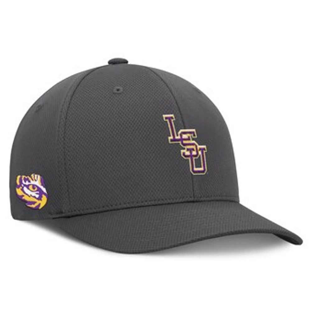 Men's Top of the World  Charcoal LSU Tigers Reflex Logo Flex Hat