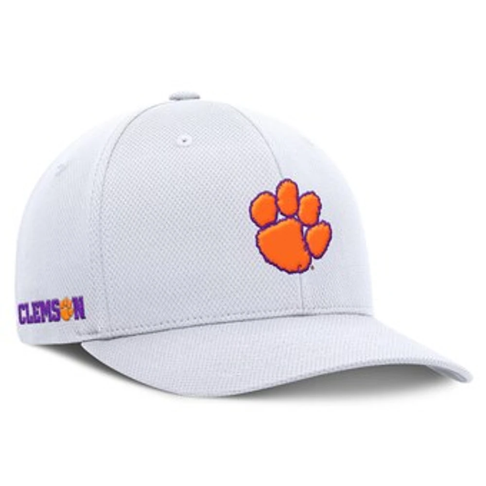 Men's Top of the World  White Clemson Tigers Reflex Logo Flex Hat