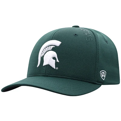 Men's Top of the World Green Michigan State Spartans Reflex 2.0 Flex Fit Hat