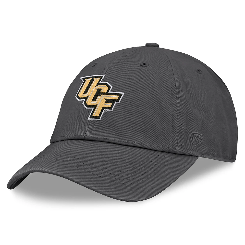 Men's Top of the World Heather Charcoal UCF Knights Team Logo Washed Adjustable Hat