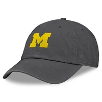 Men's Top of the World Heather Charcoal Michigan Wolverines Team Logo Washed Adjustable Hat